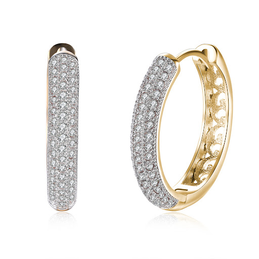 Title 5, Womens simple zircon earrings with diamond acc...