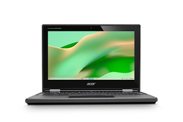 Sicht von vorn auf ein Acer Chromebook Spin 311 mit Blick auf den Startbildschirm