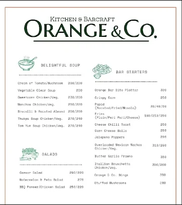 Orange and co menu 
