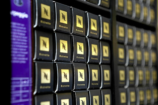 Boxes of Nespresso coffee pods are pictured in the supermarket at Nestlé’s headquarters in Vevey, Switzerland. Picture: REUTERS