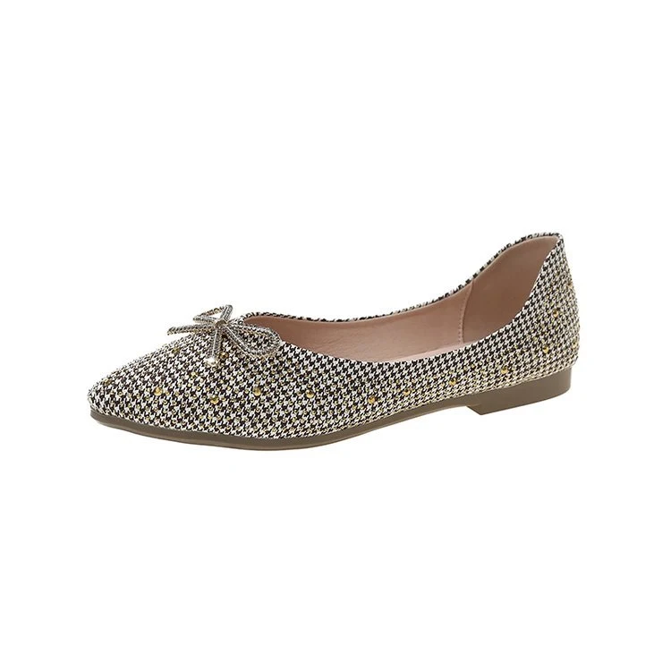Title 4, Zapatos de mujer planos con estampado de cuadro...
