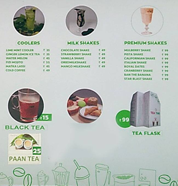 Tea Time menu 