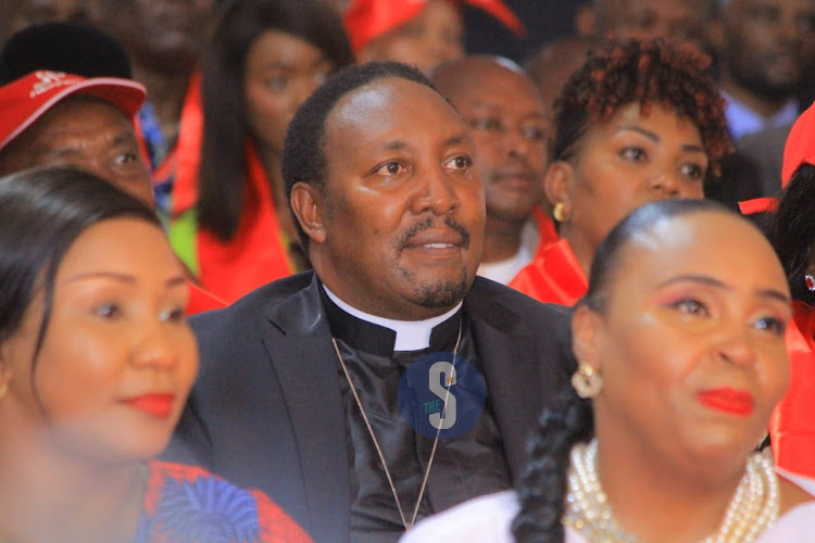 Reverend Moses Ndegwa at the Jubilee National Delegates Convention on May 22, 2023.