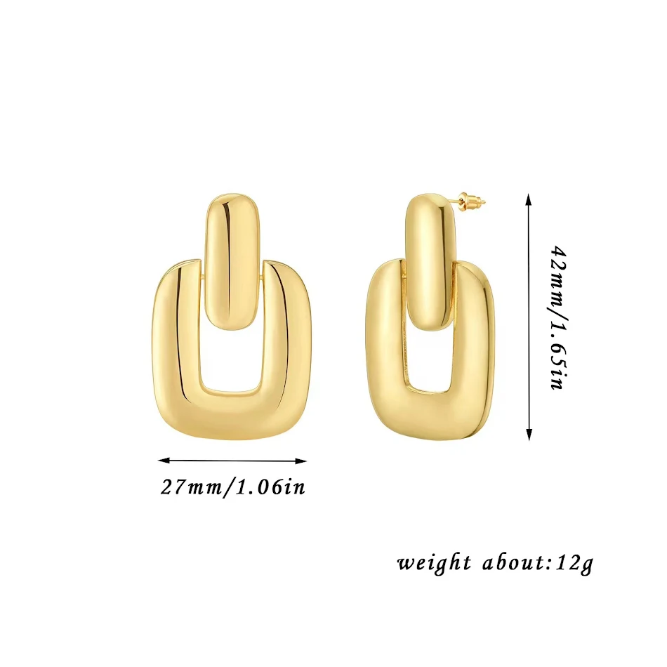 Exaggerierte unregelmäßige geometrische quadratische Ohrstecker Mode – für einen auffälligen, modischen Look, der Ihren Stil unterstreicht.