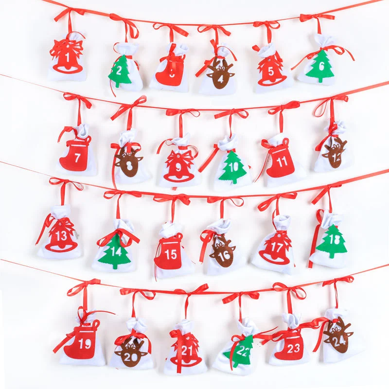 Title 2, Kerst 11x16cm Hangende Aftelkalender Zakje voor...