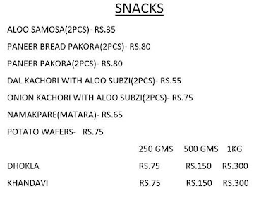 Bikaner Cornerwala menu 