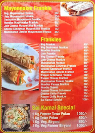 Sai Kamal Fast Food And Frankie menu 2