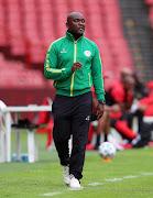 Kabelo Sibiya, coach of TS Sporting during the Nedbank Cup, Last 32 match between TS Galaxy and TS Sporting at Emirates Airline Park on February 06, 2021 in Johannesburg, South Africa.