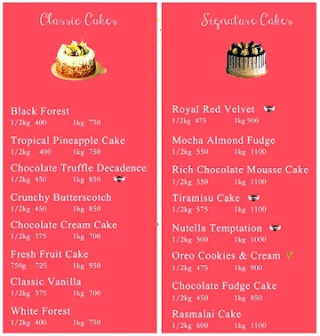 Angel & Devil's Bakery menu 