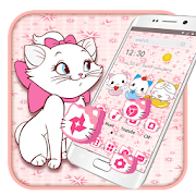 Pink Cute Cartoon kitty Launcher  Icon