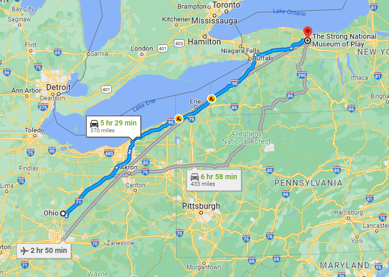 ohio to maine road trip hours