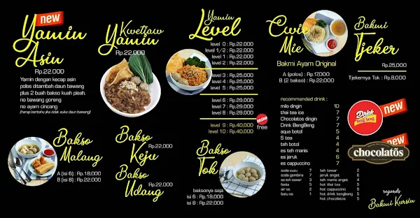 Bakmi 8 Kursin menu 