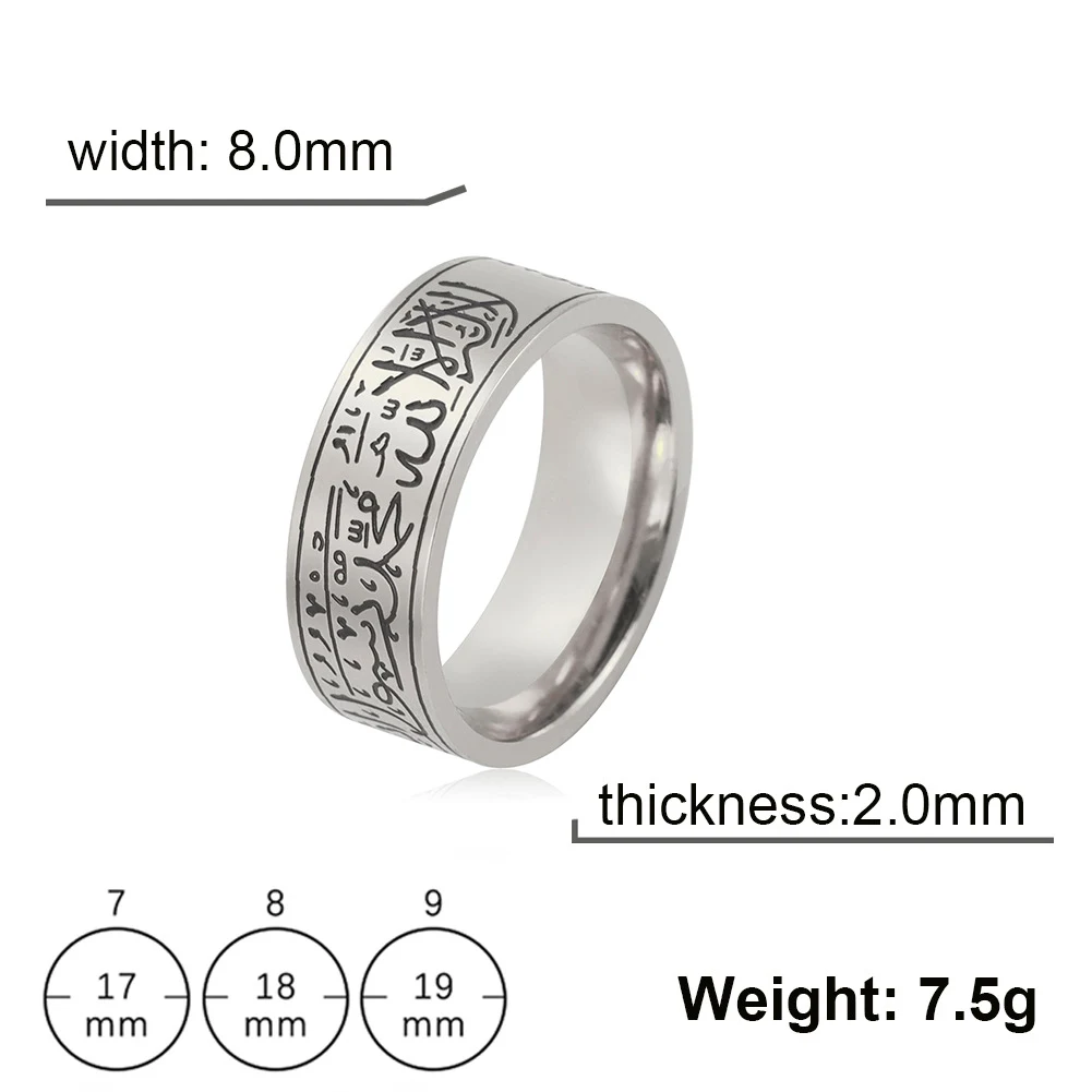 Title 7, Bague en acier inoxydable unisexe, élégante et ...