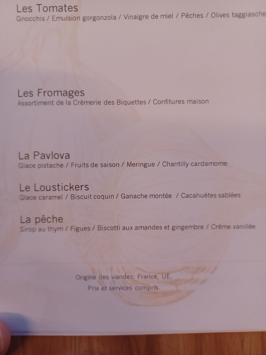 Chez Loustic gluten-free menu