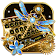 Gold dragonfly flower keyboard icon