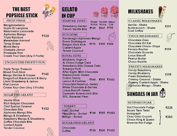 Scuzo Dessert Cafe menu 