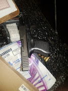 One of the firearms seized during the raid. 