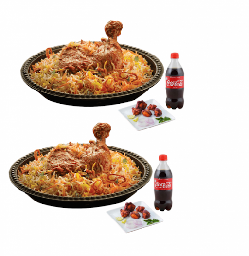 Chicken Hyderabadi DumBiryani Combo(Serves 2)+6 Pcs Kabab+2 Coke 200Ml