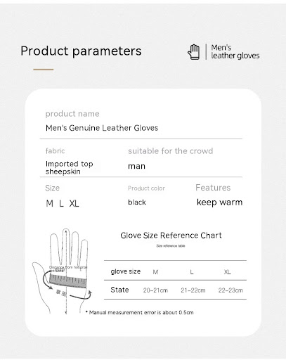 Title 4, Fleece-Lined Thickened Real Leather Gloves prov...