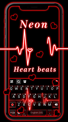 Screenshot Neon Red Heartbeat Theme