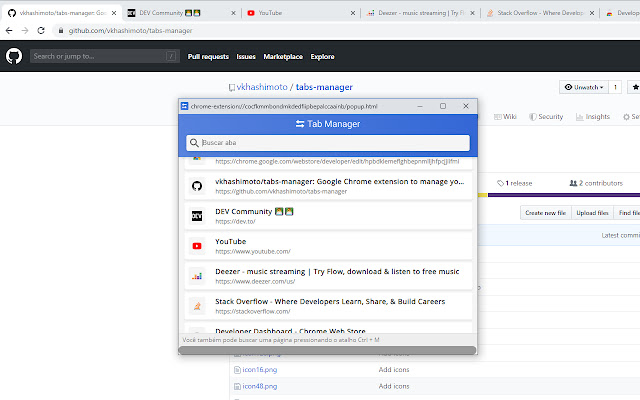 Tabs Manager chrome extension