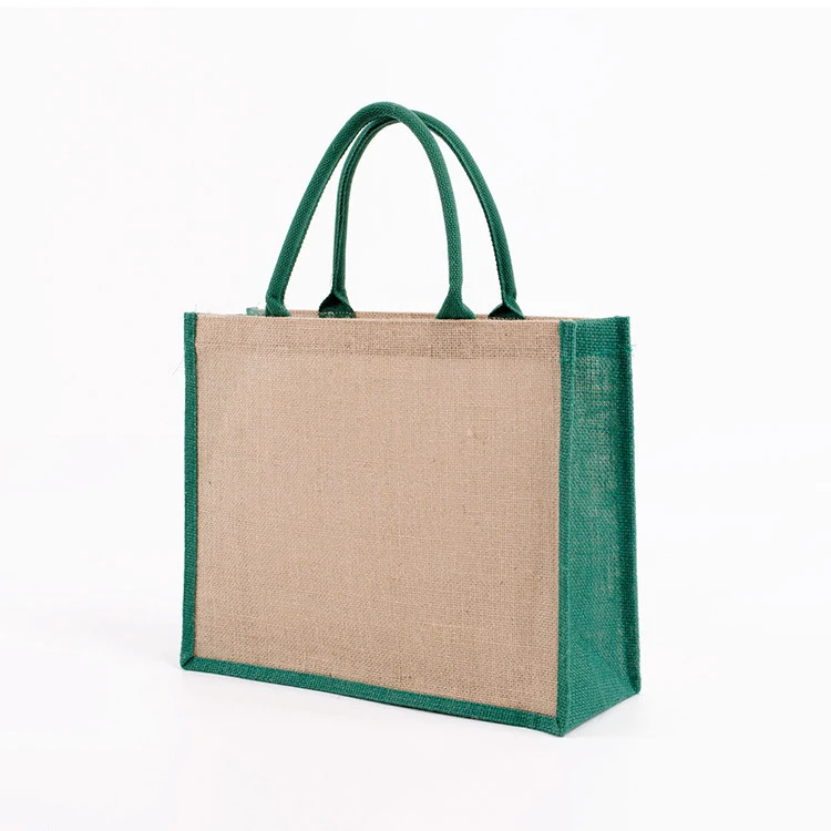 Title 2, Umweltfreundliche Retro-Jute-Tasche mit Farbe. ...