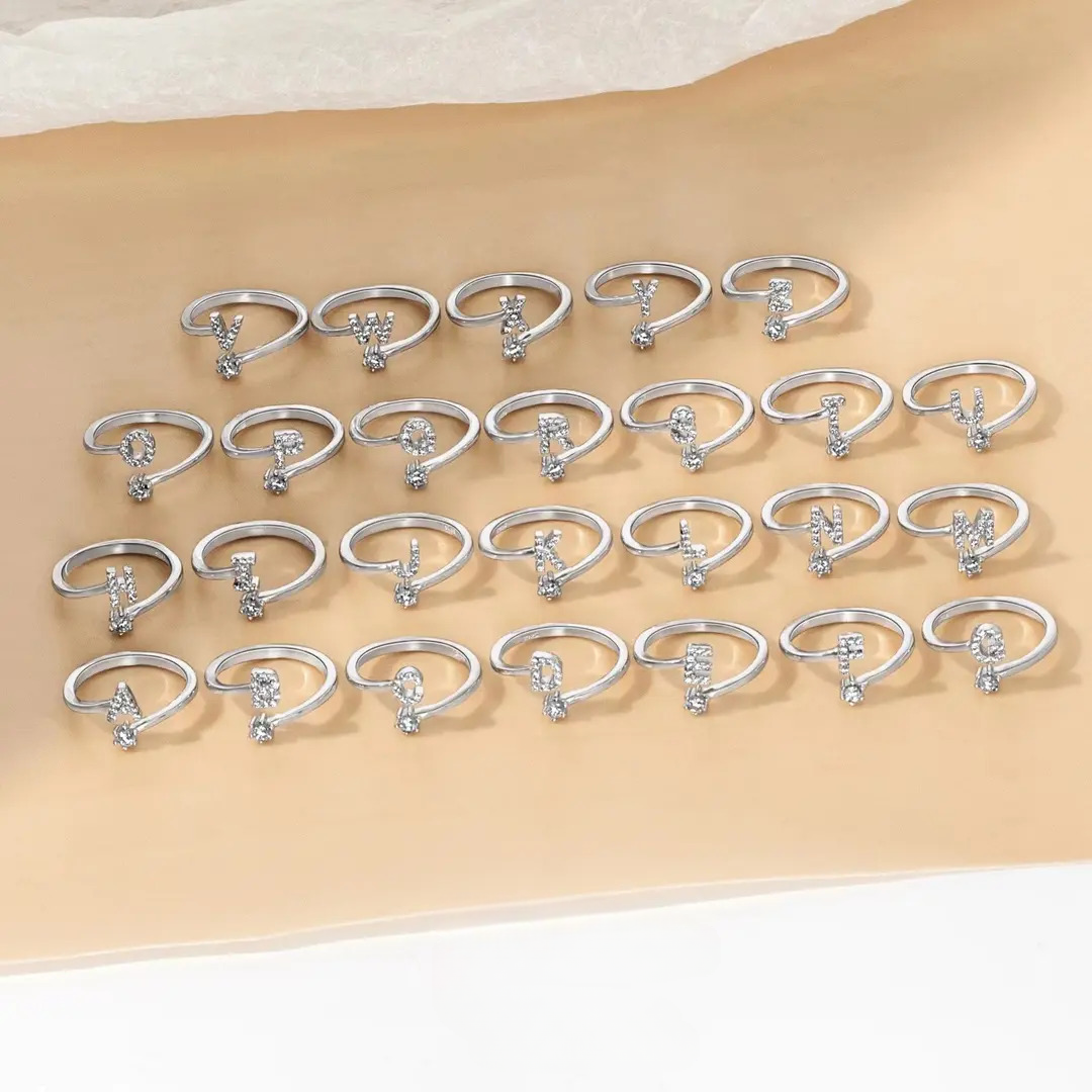 Title 11, 26 Letters Sterling Zilveren Ring voor Vrouwen,...
