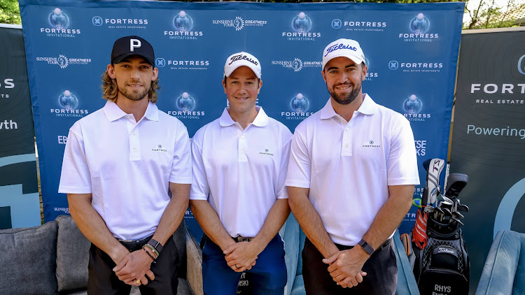 Rupert Kaminski, Rhys Enoch and Michael Palmer were the pros in attendance at the unveiling of the Fortress International in Johannesburg on Wednesday. Picture: SUPPLIED