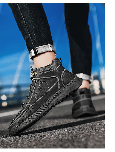 Title 13, High-End Leather Martin Boots Mens Versatile H...
