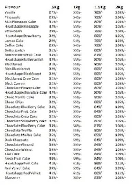 Sai Cake Shop menu 1