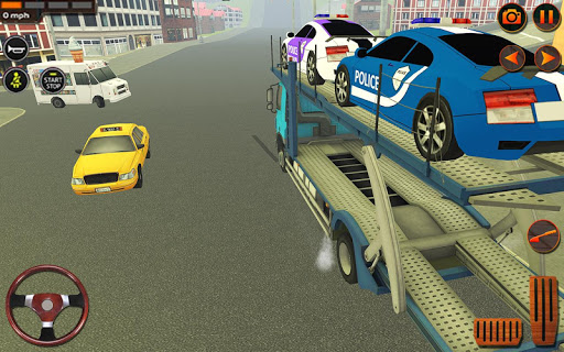 City Police Car Transporter Truck: Trailer Driving screenshots 9