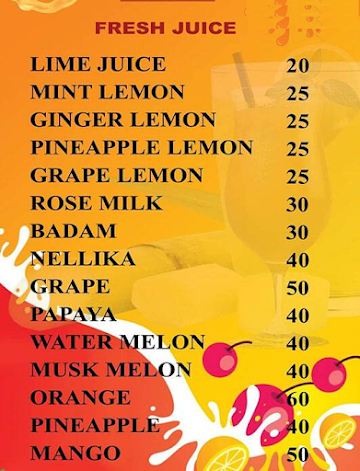 Juice Jungle menu 