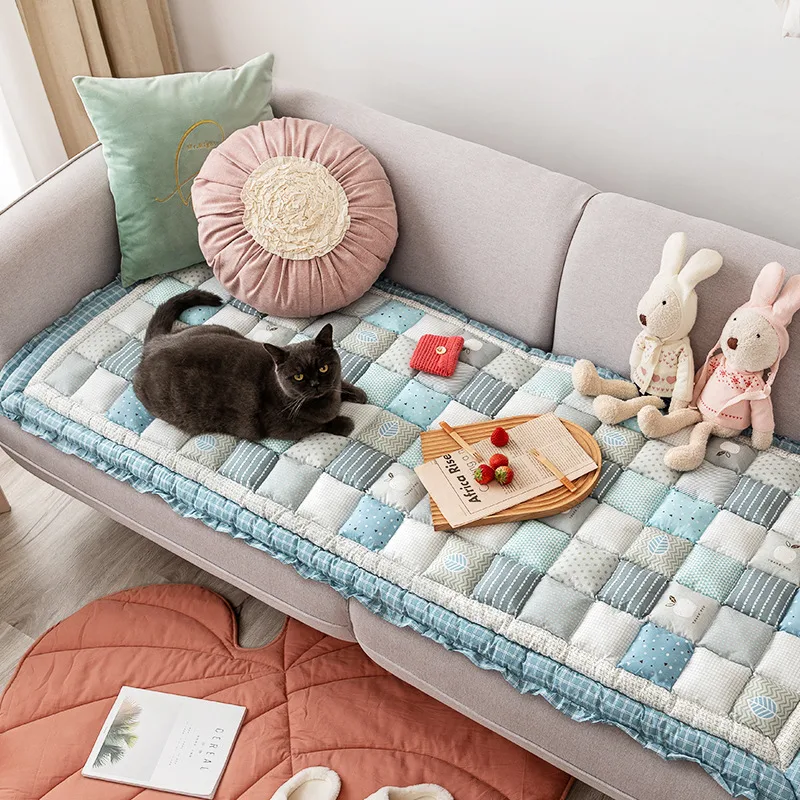 Coussin de canapé en coton, universel quatre saisons, épais et antidérapant, pour un confort optimal.