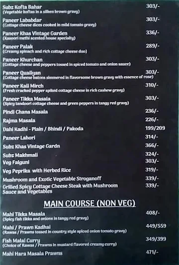 Sunny Bar & Restaurant menu 
