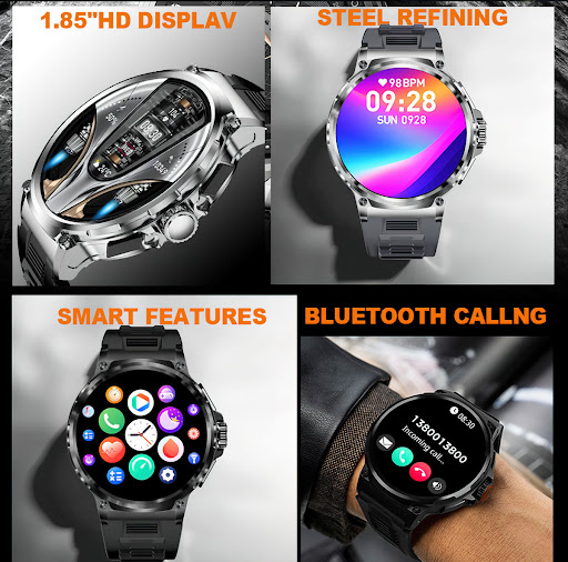 Title 2, HD Large Screen Smart Watch with Bluetooth Call...