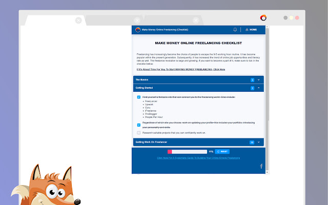Make Money Online Freelancing (Checklist) chrome extension