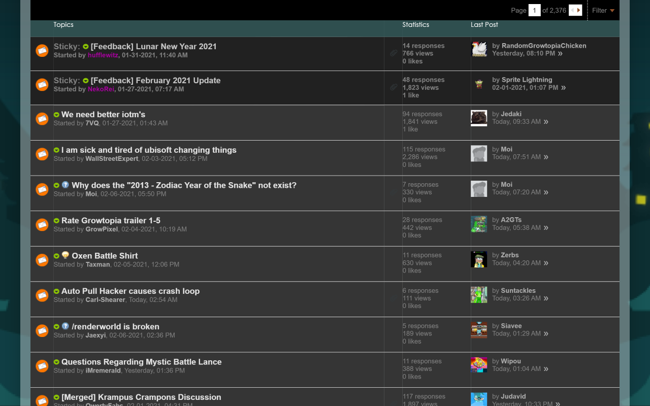 Growtopia Forums Dark Theme Preview image 4