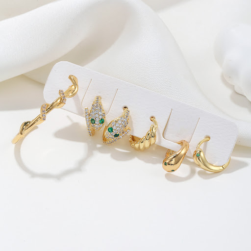 Title 3, Light Luxury Snake Shaped Earring Set for women...