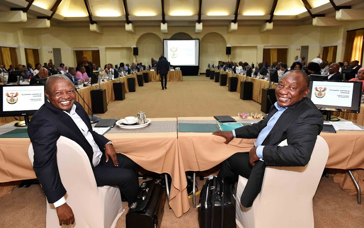 President Cyril Ramaphosa chairing the 2020 cabinet lekgotla at the Sefako Makgatho presidential guest house in Pretoria.