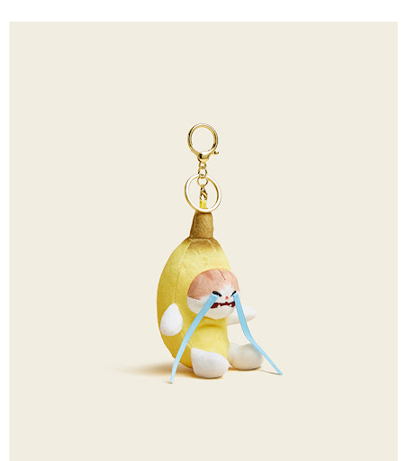 Title 3, Crying Banana Plush Doll Pendant Cartoon Key Bu...