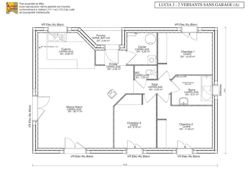  Vente Terrain + Maison - Terrain : 414m² - Maison : 85m² à Pont-du-Château (63430) 