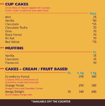 Brownie Point menu 