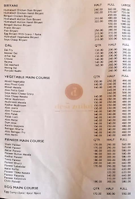 Desi Zaika menu 3