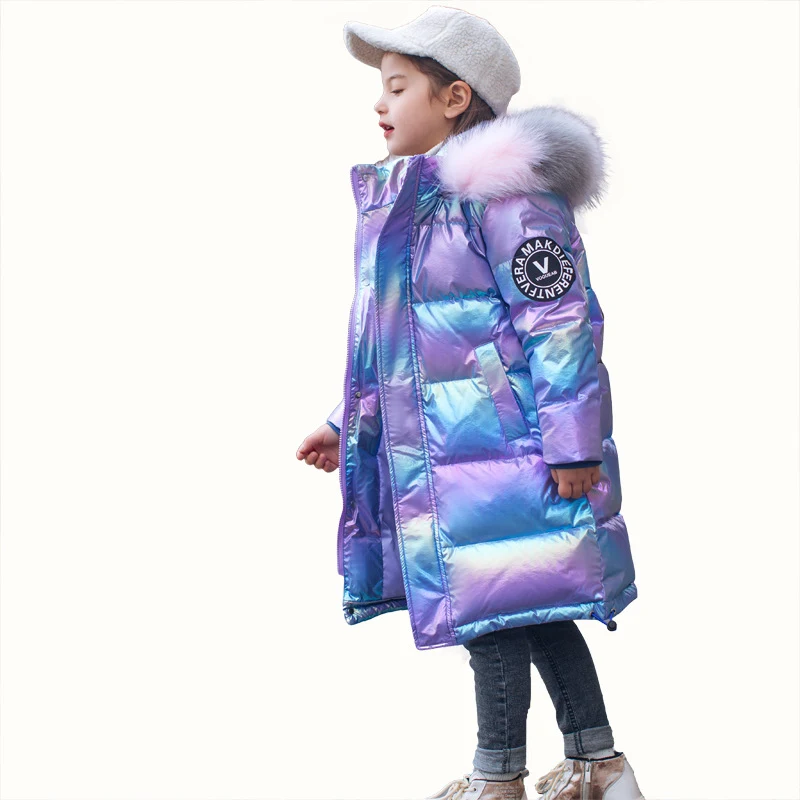Kinder donsjack meisjes, middellang, Koreaanse stijl, voor middelgrote en grote kinderen. Warme winterjas, perfect voor koude dagen.