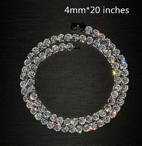Title 2, Mens Versatile Single Row Diamond Zircon Neckl...