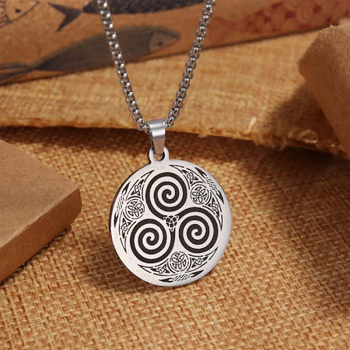 Title 3, Stainless Steel Witchcraft Viking Vortex Neckla...