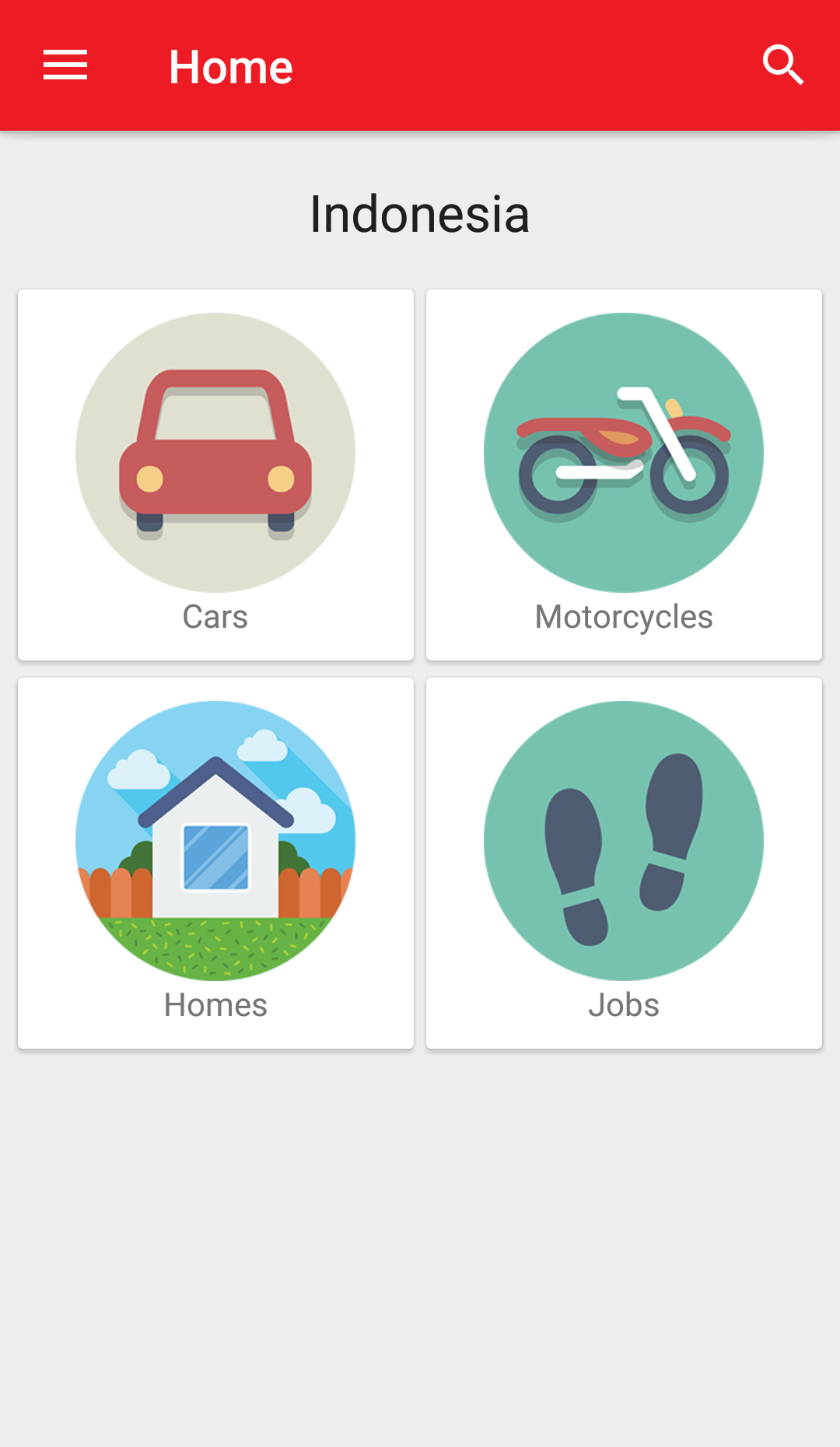 Android application Cari Cars, Homes and Jobs screenshort