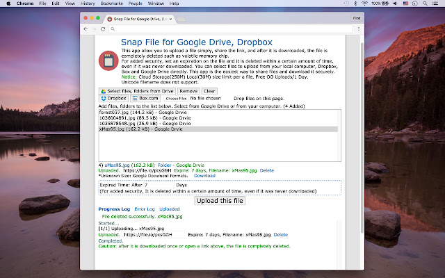 Snap File for Google Drive, Dropbox chrome extension
