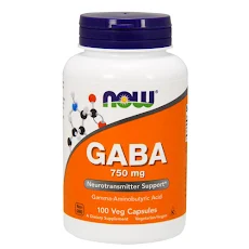 NOW, GABA 750mg ( Gamma-Aminobutyric Acid) | HỖ TRỢ GIẢM CĂNG THẲNG THẦN KINH & TRẦM CẢM (100 Viên)