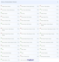 Goila Butter Chicken menu 1